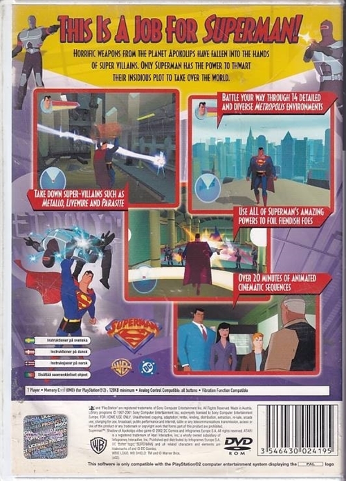 Superman Shadow of Apokolips - PS2 (B Grade) (Genbrug)